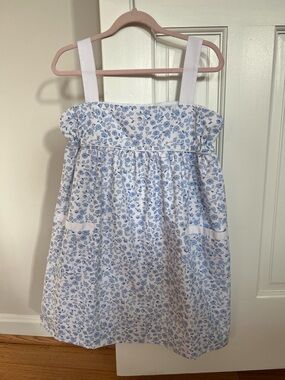 The Beaufort Bonnet Company White and Blue Floral Dress